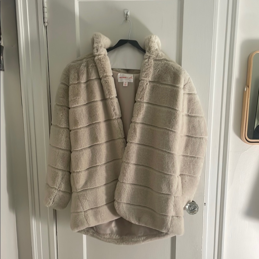 Joe Fresh Cream Faux Fur Jacket